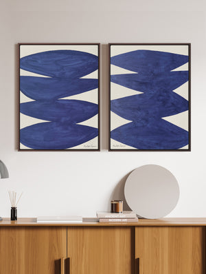 "Affirmations - Set of 2" Blue I Stillness + Fearless I Affirmations Collection I Canvas Paintings
