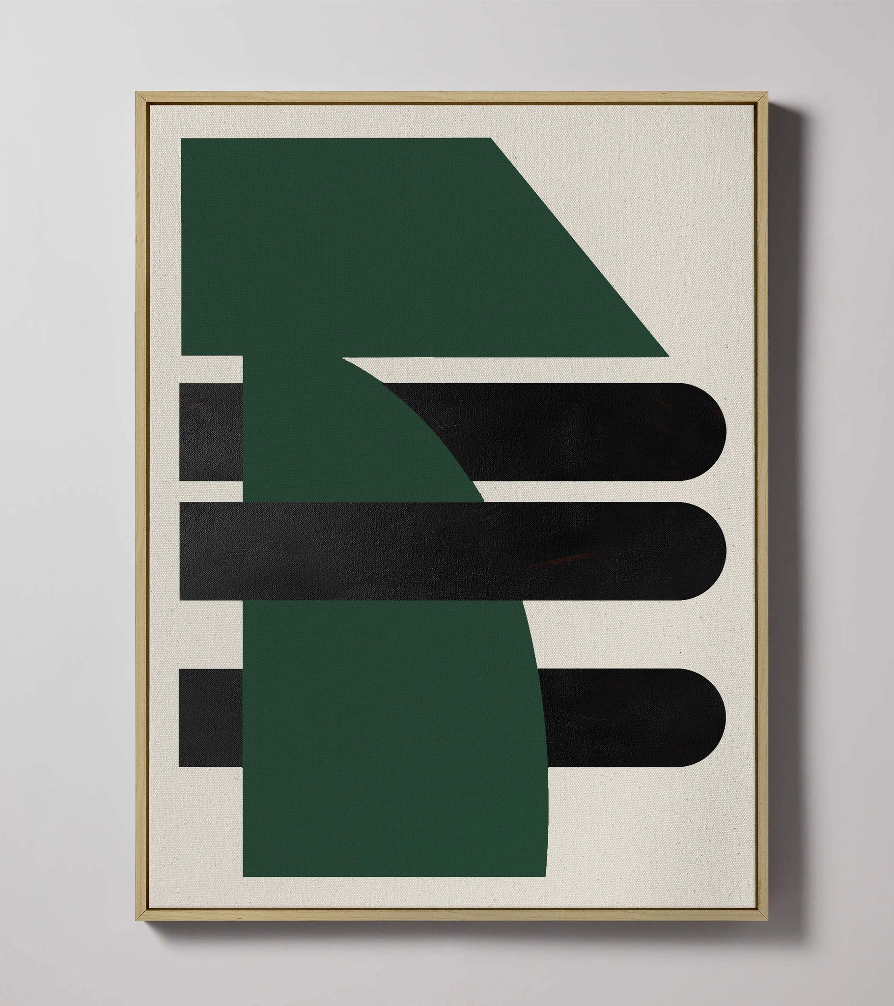 "Abstract Green Graphic" - Midcentury Modern Painting