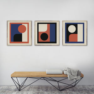 "Trio" - Set of Three - Geometric Framed Giclée Prints