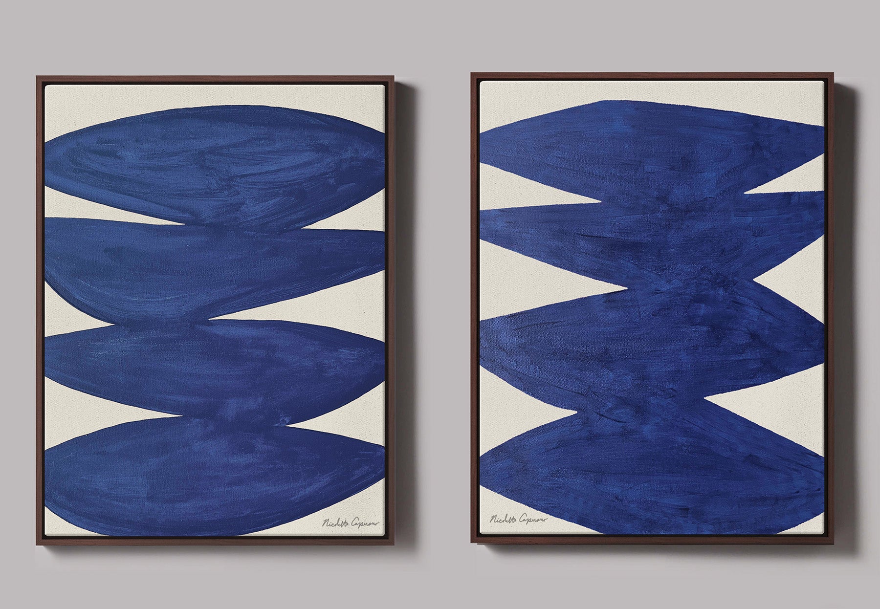 "Fearless + Stillness" Blue I  Set of Two I  Framed Giclée Prints