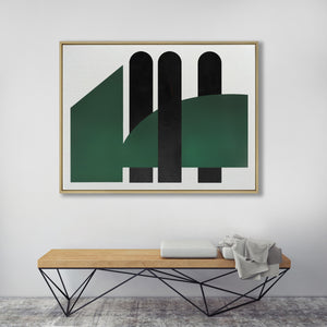 "Abstract Green Graphic" - Geometric Painting