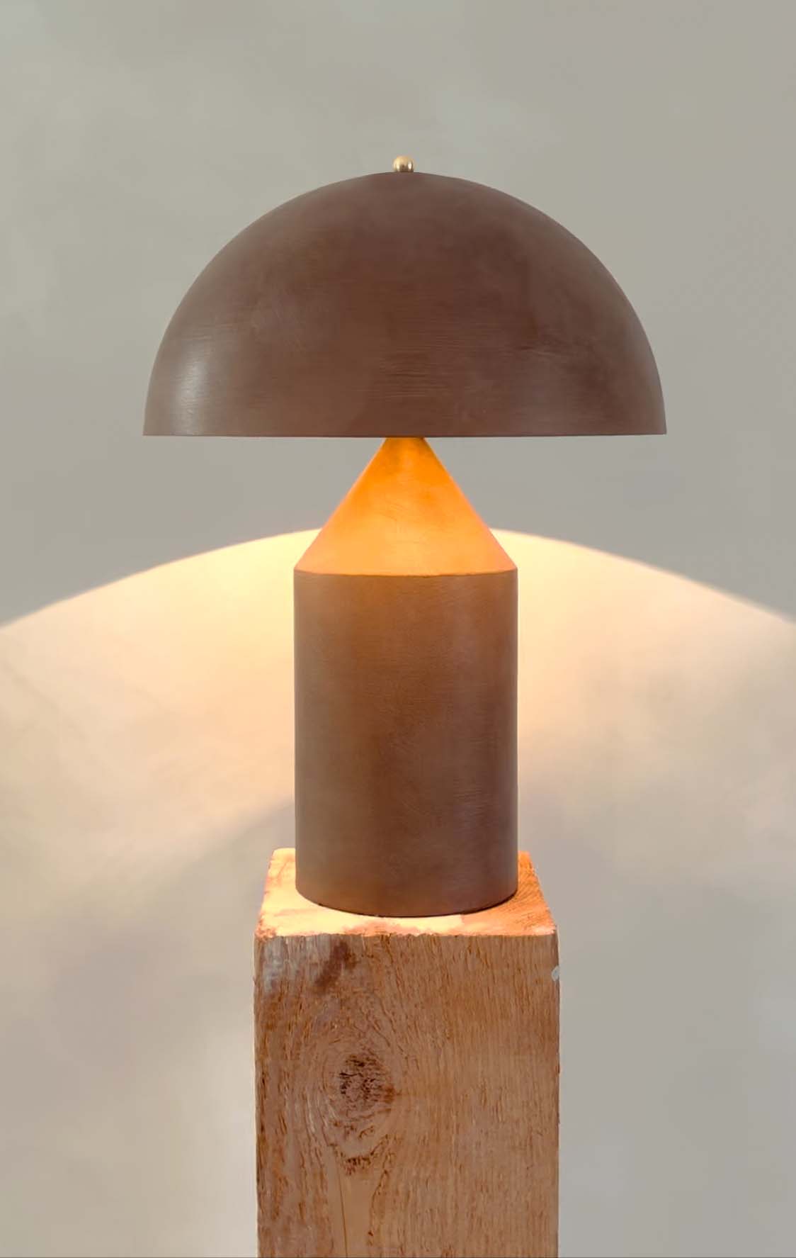 Artisan Atollo Style Lamp - Brown Patina
