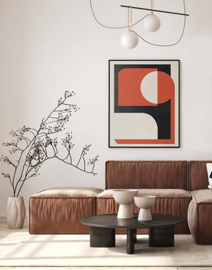 "Abstract Red Graphic" - Geometric Painting
