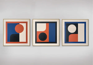 "Trio Graphic" - Set of Three - Geometric Painting