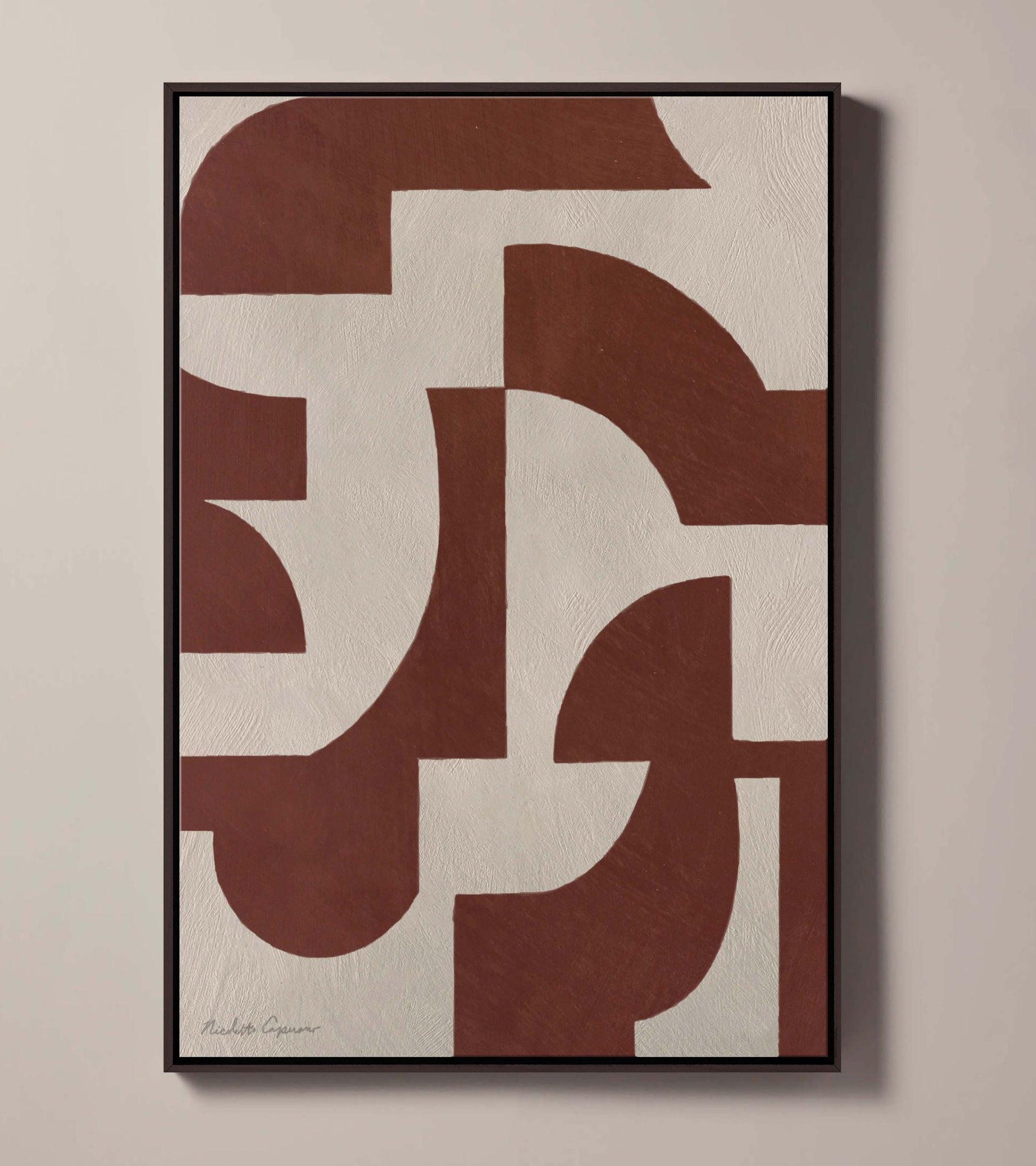 "Nomad No. 5" Rust I Geometric Framed Giclée Print