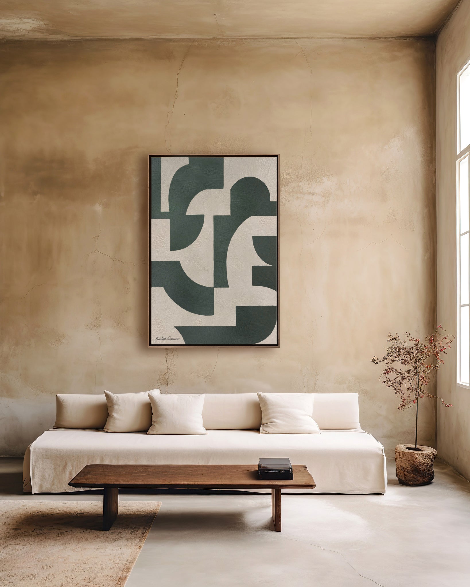 "Nomad No. 6" Emerald I Geometric Framed Giclée Print