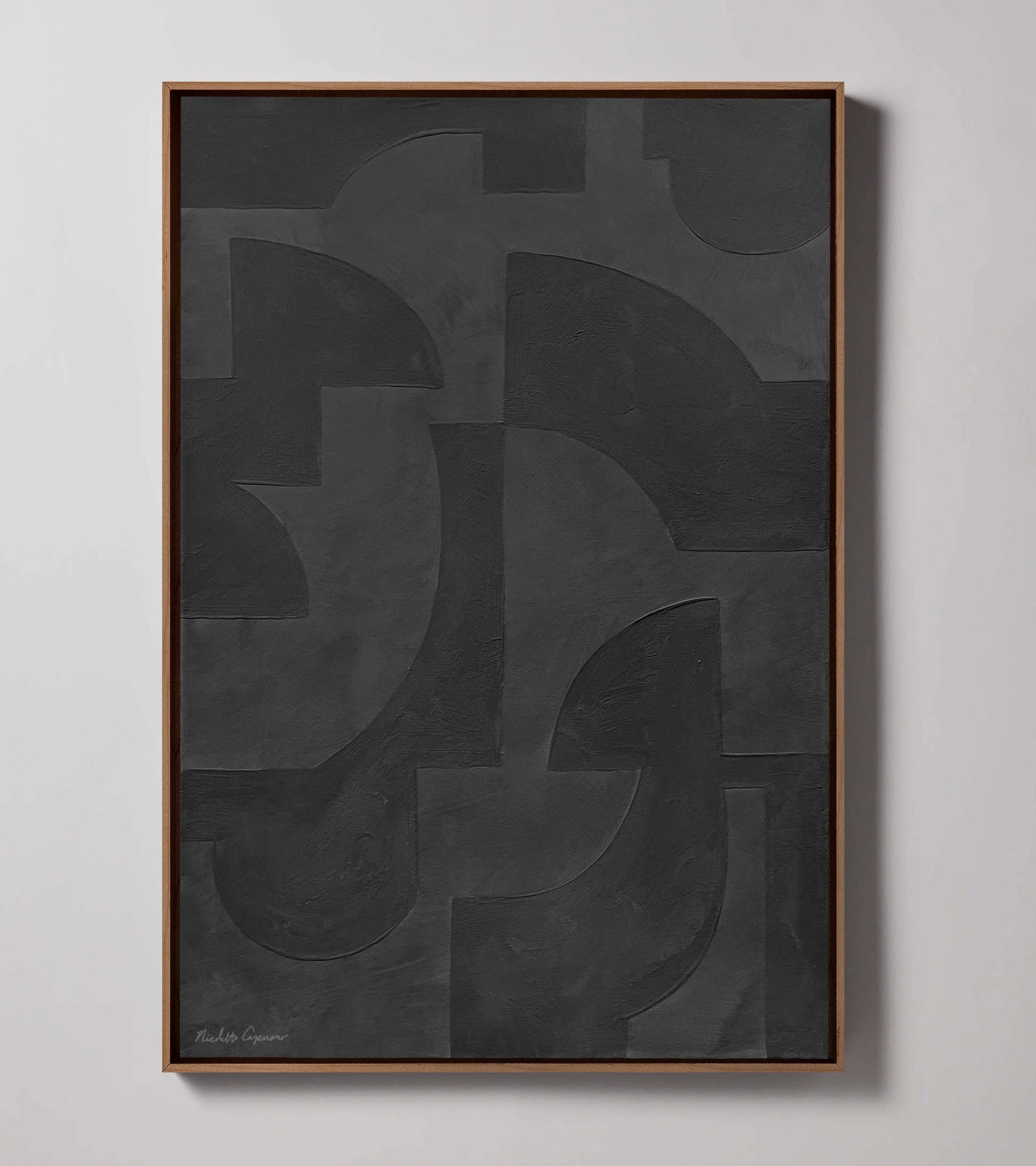 "Nomad No. 3 + 4" Set of Two I Monochrome Black Painting