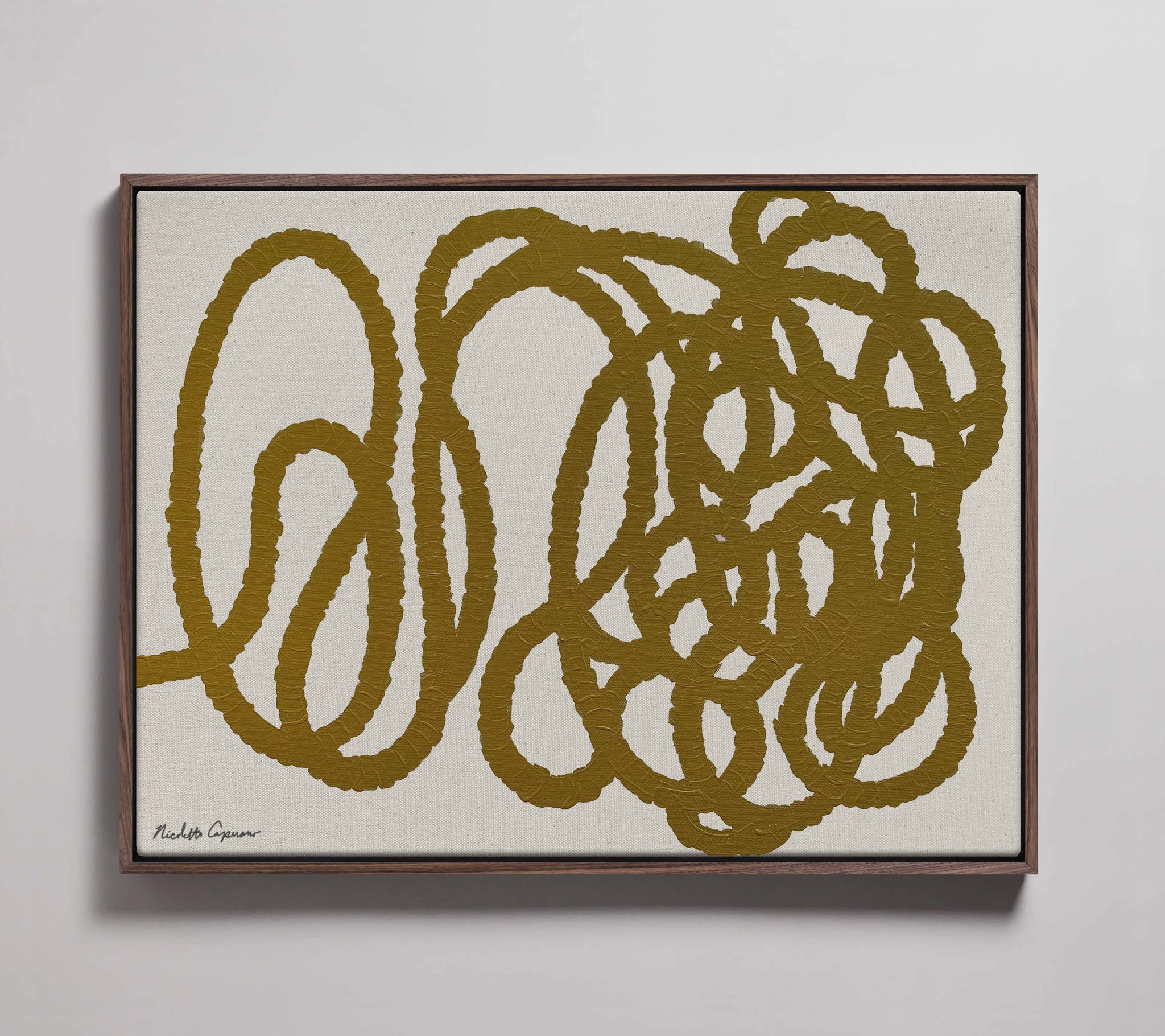 "Abstract Squiggle in Yellow Ochre"