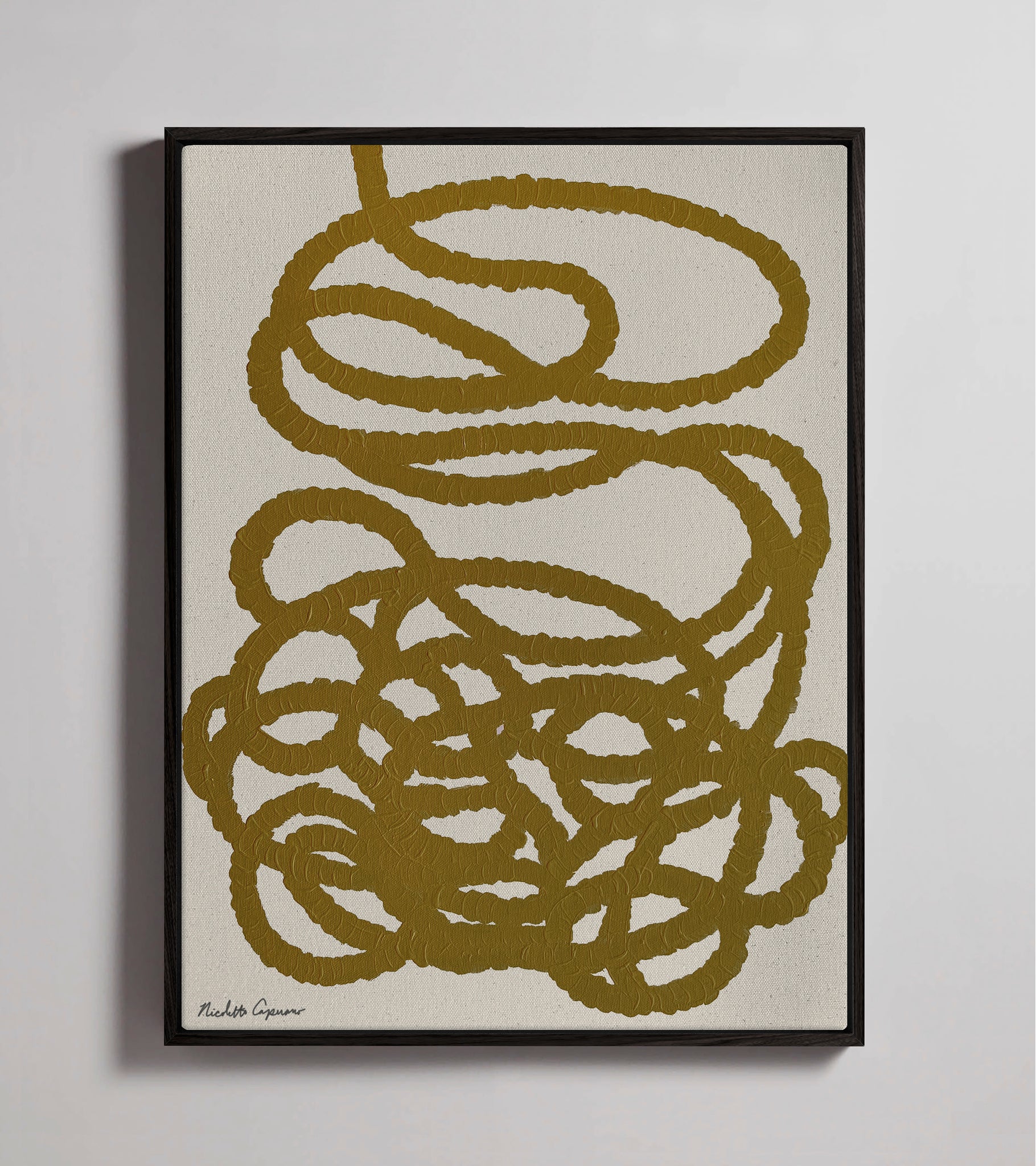 "Abstract Squiggle in Yellow Ochre"