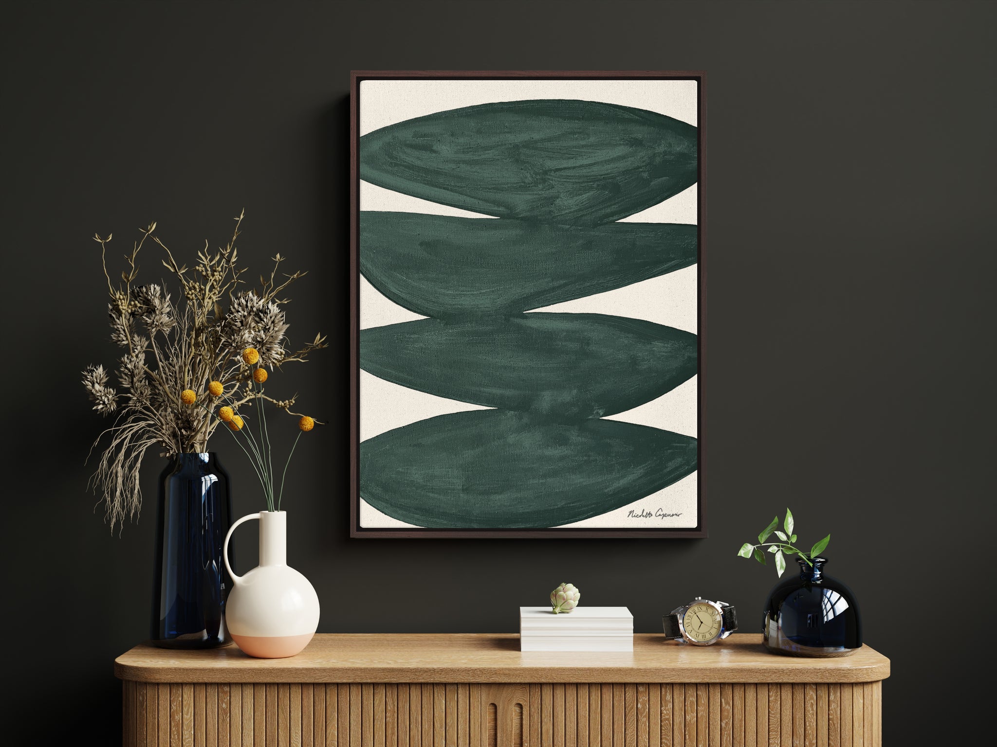 "STILLNESS" Green I Affirmations Collection I Painting on Canvas
