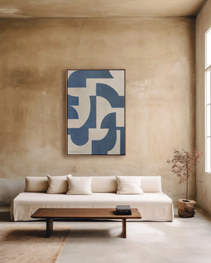 "Nomad No. 5" Blue I Geometric Framed Giclée Print