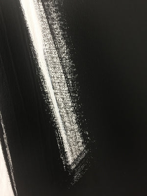 "Abstract Primary Triptych" - Black and White Painting