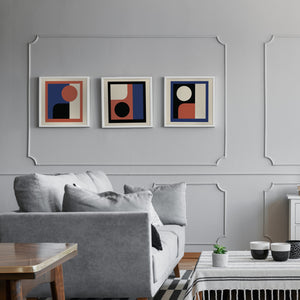 "Trio Graphic" - Set of Three - Geometric Painting